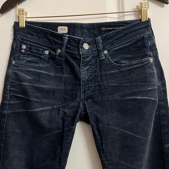 Anthropologie AG Tomboy Boyfriend Fit Distressed Whiskered Corduroy Jeans Sz 26R - Picture 5 of 13